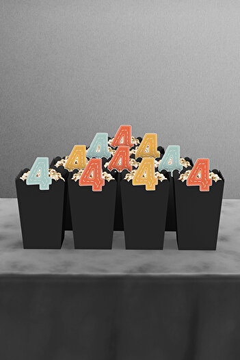 Hey Parti Retro Car 4 Years Old Themed 10 Piece Corn Box (Birthday Concept with Car)
