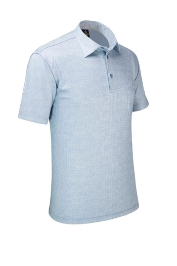 Çizgi Triko Men's Plus Size - Classic T-Shirt with Shirt Collar and Button Pocket