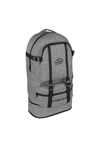 RKY SERENITY MOUNTAIN 65 Liter Capacity Gray Mountaineer Backpack - Gusseted Camping Bag