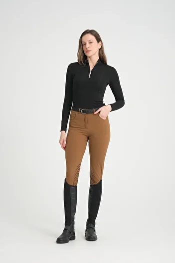PEUR RIDER SHOP Brown Women's Riding Pants - Silicone and Pocket Detail