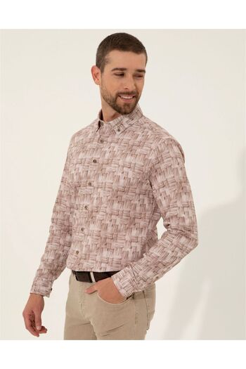 Pierre Cardin Beige Slim Fit Shirt - G021SZ004 Model