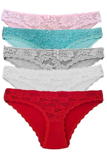 Miss Blue Moon Трусики з мереживною обробкою спереду, 5 шт. 3600-1