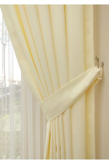 Evdepo Home Cream Solid Color Background Curtain, Pleat-Free Flat Planting, Extra-Fore Drawstring, Single Wing