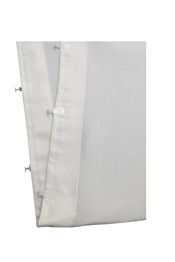 Evdepo Home Crown Satin Sunshade Curtain Plain Stitching, Single Wing - Cream
