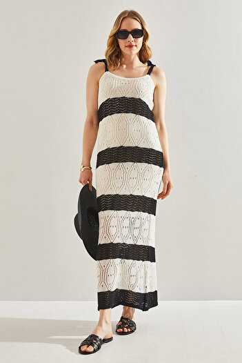 Bianco Lucci Openwork Women's Knitwear Dress - Lined, Model No:20246113