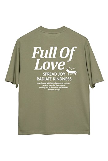 Coredra Full Of Love Oversize T-Shirt Ανδρικό - Χακί
