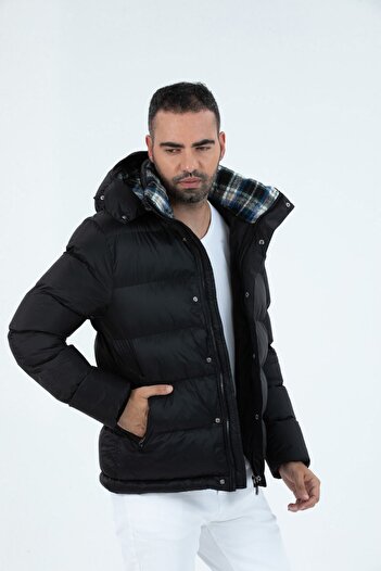 G-FOX Men's Short Detachable Hooded Padded Wind Resistant Water Repellent Puffer Jacket 9688