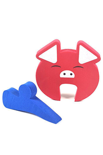 Binbirreyon Σετ ασφαλείας 2 τεμαχίων Red Door - Door Stopper and Door Wedge Pd028