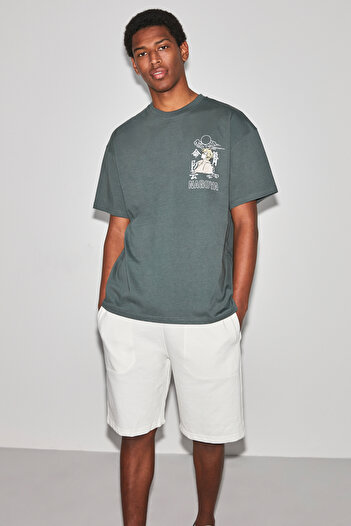 GRIMELANGE Jaxton Men's Relaxed Fit Ecru Shorts with Side Pockets