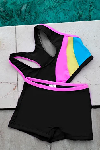 Eke Tekstil Black Color Girl Swimmer Bottom-top Suit Swimsuit