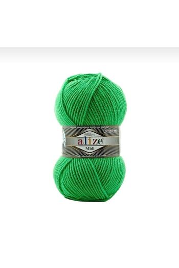 Alize Green Midi Superlana 455 Hand Knitted - Thread vest and Cardigan Scarf Beanie Sweater Yarn