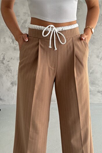 FEMELLE PESTUDIO - Side Zippered Belted Palazzo Trousers