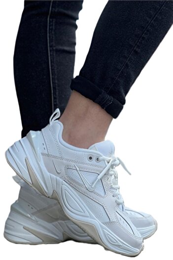 Nike M2K Tekno Leather Sneaker Справжня шкіра Білий та кремовий колір Унісекс Спортивне взуття