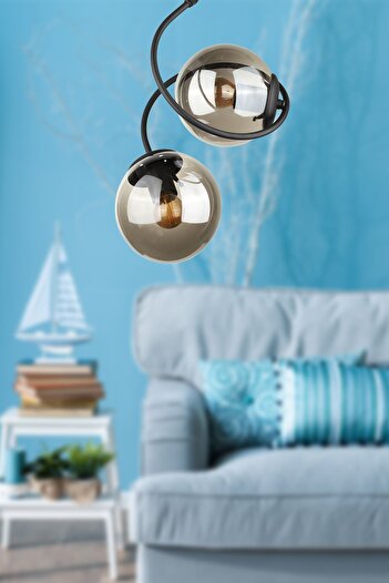 Begüsa Dragon 2nd Chandelier Black Smoked Glass