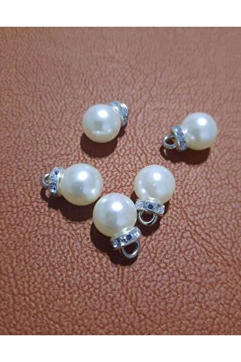 İMREN AKSESUAR Crystal Stone Pearl Button 8 Mm 10 Pieces