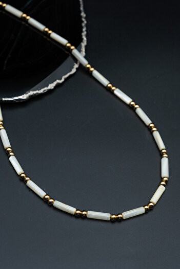 Serenite White Necklace - Pearl Stone Colonne