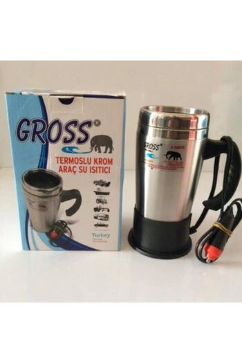 Gross 24-volt Steel In-Car Auto Water Heater Kettle with Lighter Port 500ml