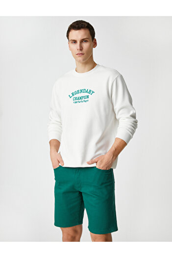 Koton Basic Canvas Shorts with Button Detail and Pockets