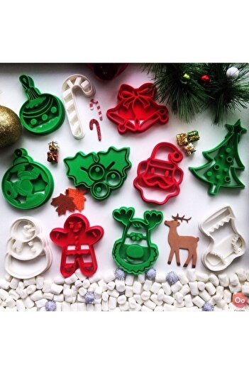 Başkent Home New Year's Christmas Cookie Mold 5 Pieces Model