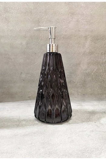 Jenisa Anthracite Glass Bathroom Liquid Soap Dispenser