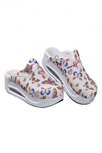 SABOTERLİK Wedge Heeled Orthopedic Γυναικείες Παντόφλες Butterfly Beige
