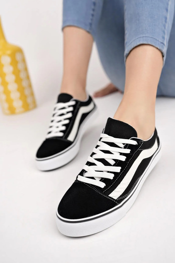 BOUIS Black Sneaker - Flexible, Orthopedic Thermo Sole, Daily Lace-up Light Walking Sports Shoes