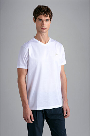 PAUL&SHARK MEN'S KNITTED T-SHIRT C.WCOTTON