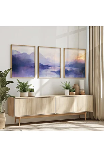STARYUNA 3-Piece Abstract Painting with Wooden Frame Yuna8