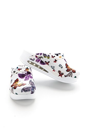 Zenith Sabo Patterned Air Sole Wedge Heeled Orthopedic Hospital Nurse Women's Slippers