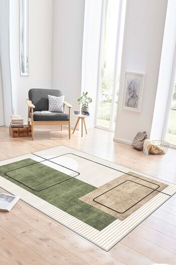 Confidence Home Makinede Yıkanabilir Kaymaz Taban Leke Tutmaz Modern Mutfak Halısı Salon Halısı Ve Yolluk