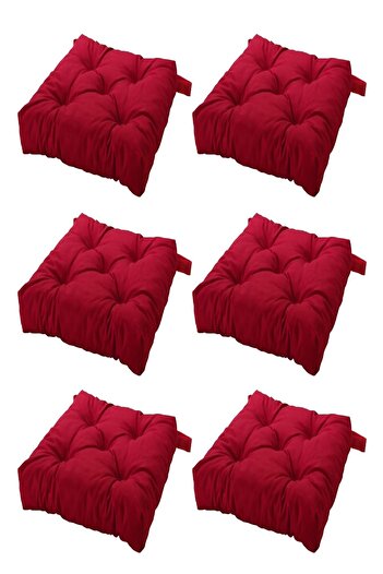 IKEA Chair Cushion Red 6 Pieces 40/35x38x7 cm