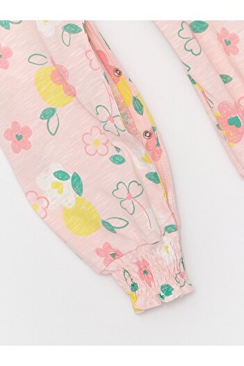 LC Waikiki Printed Square Collar Baby Girl Jumpsuit