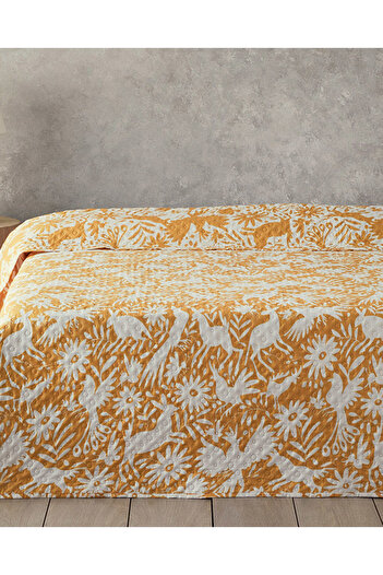 English Home Folk Jungle Double Multi-Purpose Blanket Yellow