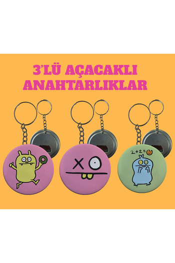 rakkun shop Monster Series Set of 3 - Opener and Keychain 20052001