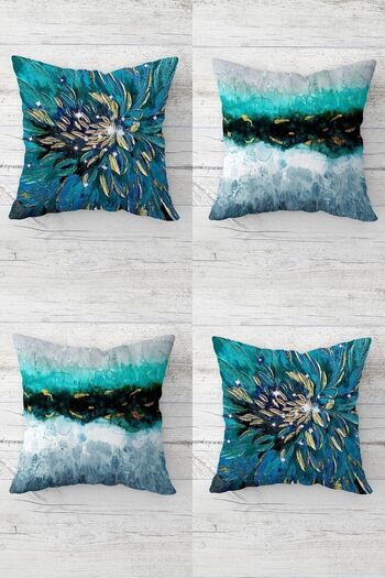 on the clouds Banana Flower and Gold Pauntiyed Hidden Zippered Throw Pillow Cover Sofa Pillow Cover Set (4pcs)