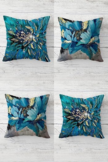 on the clouds Banana Flower and Layered Rose Concealed Zippered Throw Pillow Cover Sofa Pillow Cover Set (4 Pieces)