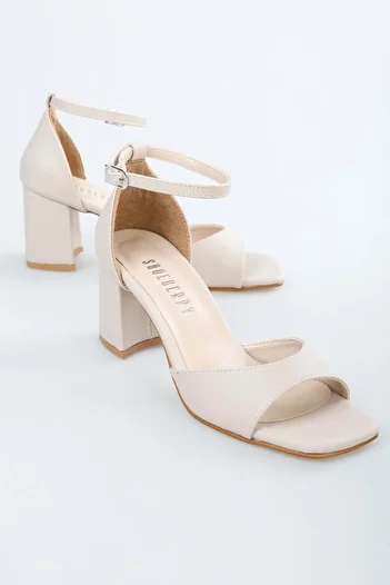Shoeberry Sarge Women's Nude Heeled Shoes