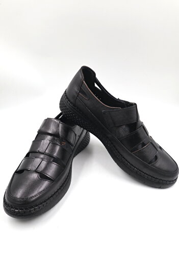 nazenintasarımlar Men's Orthopedic Leather Sandals - Flexible and Very Light, Poly Sole Summer Casual Shoes