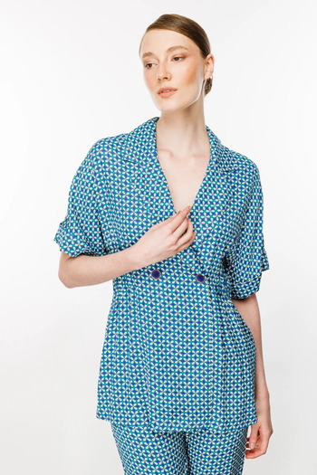 Ekol Ocean Pattern - Rubber Waist Blouse