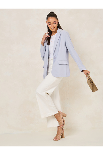 Styli Regular Fit Roll-Up Sleeves Blazer with Flap Detail