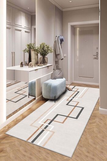 Confidence Home Makinede yıkanabilir kaymaz taban leke tutmaz modern kesme yolluk mutfak yolluk halı yolluk