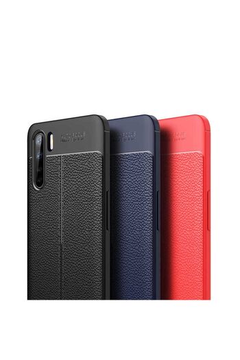 halkhouse Oppo Reno 3/A91 Kılıf Kamera Koruyuculu Niss Deri Görünümlü Silikon Kapak