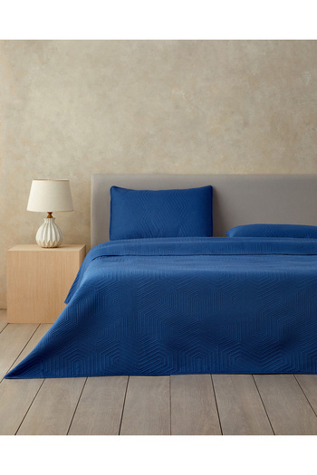 English Home Navy Blue Modish Double Bedspread Set