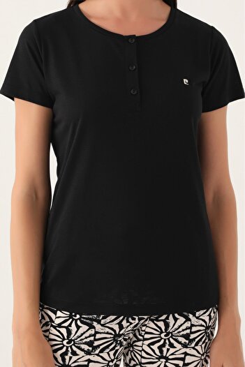 Pierre Cardin 8788 Model Buttoned Women's Short Sleeve Pajamas Set