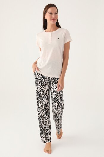 Pierre Cardin 8788 Buttoned Women's Short Sleeve Pajama Set