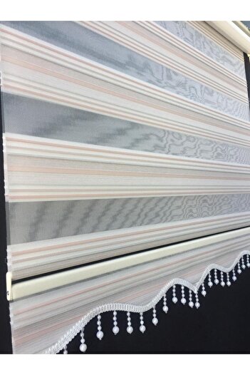 yağmur zebra Pudra Bembesi Sim Detaylı Pliseli Zebra Stor Perde
