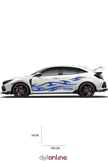 Dijitonline 2 bucăți autocolant Honda Civic - autocolant și autocolant - 105x24
