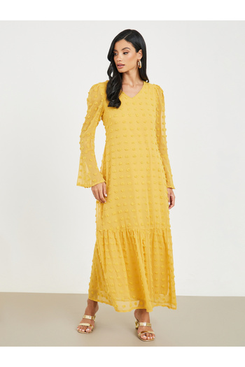Styli Swiss Dobby A-Line Maxi Dress