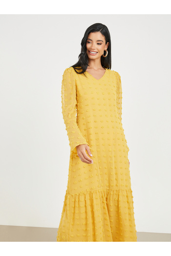 Styli Swiss Dobby A-Line Maxi Dress