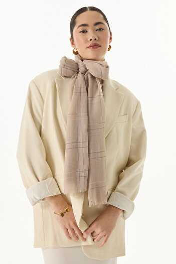 ILISANA Lara Red Striped Cotton Women's Shawl